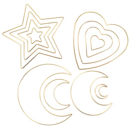 12 st DIY metall drömfångare ringar stjärna hjärta måne formade fångare ringar