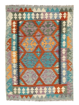 Kelim Afghan Old Stil Teppich Handgewebt 130X174 Dunkelgrün/Dunkelrot Afghanistan