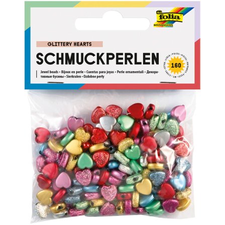Folia Jewel Beads hearts 160-pack