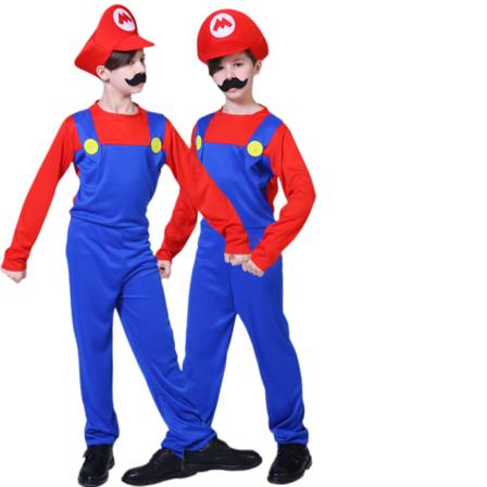 Halloween muskelkostyme cosplay barnas Hulk kostyme Avengers anime kostyme (Mario gutt rød) M