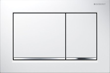 Geberit Omega30 Spyleplate for dobbelspyling Hvit, Baderom