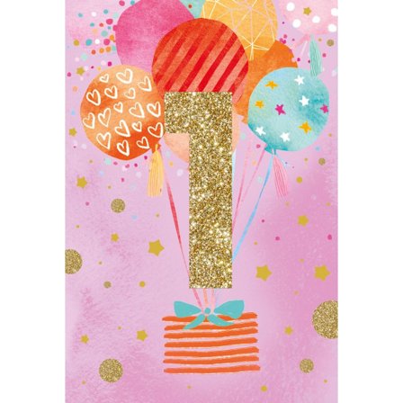 Håndlavede Kort Alder Er Bare Et Tal 1 År Pige