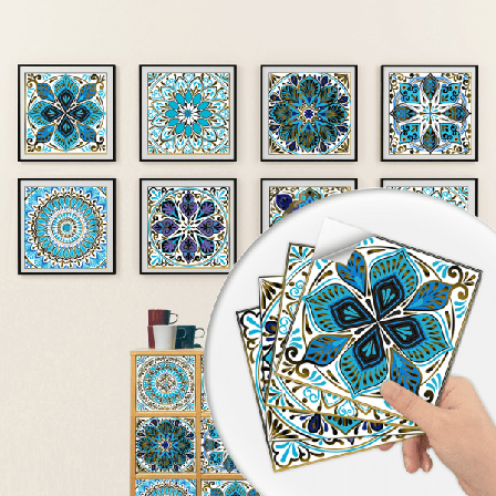 20-pack dekorativa mosaikväggdekaler, självhäftande, heminredning stänkskyddsplatta mönster, 15 x 15 cm för kök och badrum, vardagsrum, golv (mintgrön