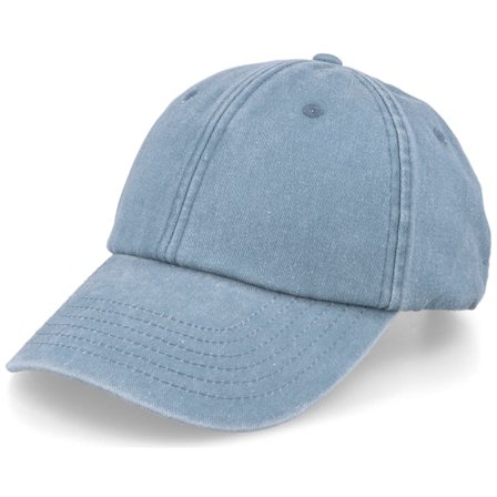 Beechfield - Blå unconstructed Keps - Vintage Washed Denim Light Blue Dad Cap @ Hatstore