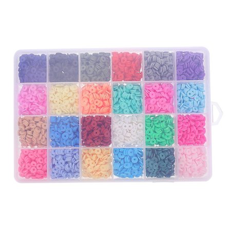1 Ask Polymerlera Pärlor Skivor Distans Pärlor DIY Smycken Tillverkning Tillbehör