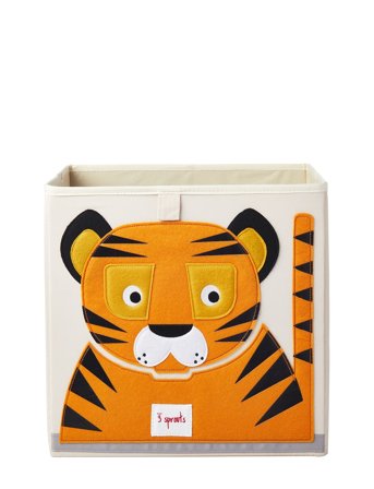 3 Sprouts | 3 Sprouts Storage Box, Tiger/Orange | 33CM X 33CM X 33CM