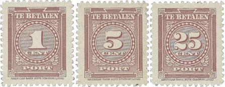 Suriname 1945 - NVPH P33/35 - Ubrugt