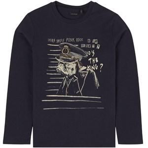 Kids - IKKS Navy Long Sleeved Branded Graphic T-shirt 12 Years - Tops - 12 years - Navy - Junge