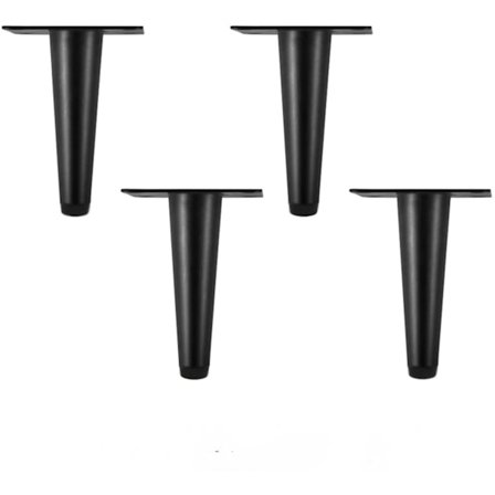 4 stk. koniske møbelben i rustfrit stål (matsort)