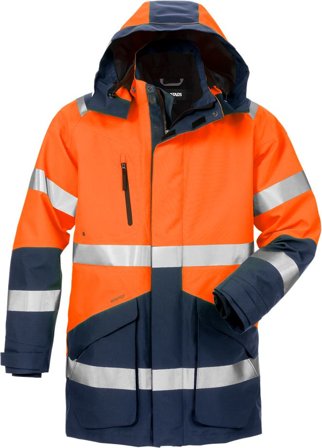 Fristads Herr Varsel GORE-TEX 3-i-1 parkas 4989 GXB, klass 3, Varsel Orange/Marinblå