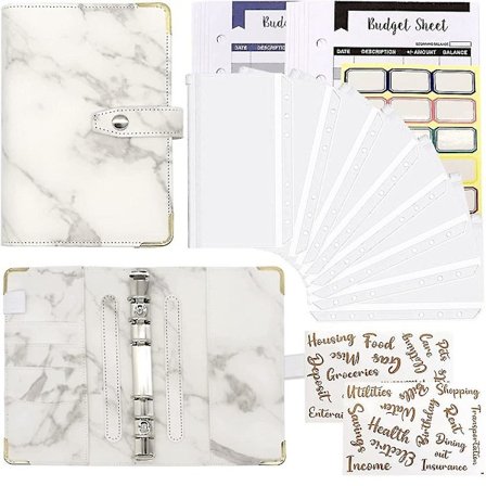 A6 Budget Binder med kontantkonvolut-system, genopfyldbar budgetplanlægger-organiser, til kontantbudgettering