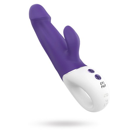 Boss Level - Lila Rabbitvibrator - Vuxen.se - Rabbitdildo, dildo med klitorsstimulans, vibrerande dildo