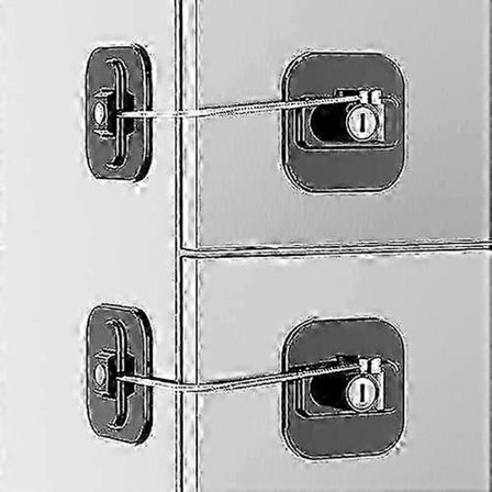 2-pak køleskabslås med 4 nøgler, børnesikkerhedslåse med stærk klæbemiddel til skabslås, fryserlås og skuffelås (sort)