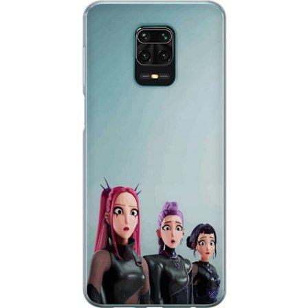 Kompatibelt Mobildeksel til Xiaomi Xiaomi Redmi Note 9 Pro Tre animerte kvinner med fargerikt hår i futuristisk stil og overraskede uttrykk