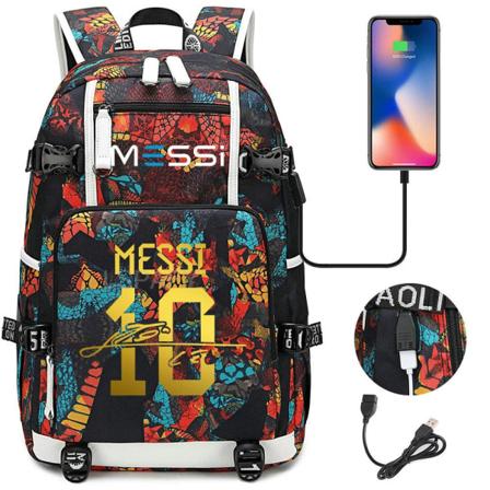 18" Messi ryggsekk svart vanntett 14