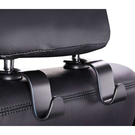 4-pakks bilkroker for vesker og poser, automatisk nakkestøtte krok, bil baksete veskehengere