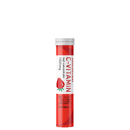 BioSalma Vitamin C 1000 mg 20 brusetabletter Jordbær
