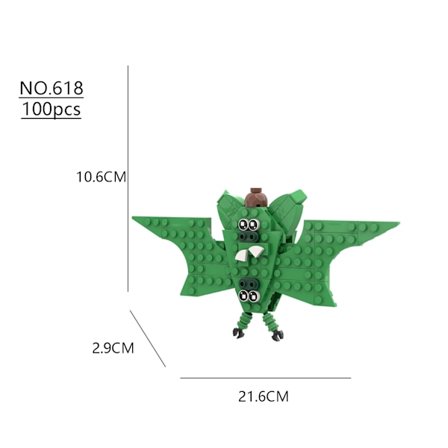 Garten of Banban Lego-liknande spel Grön-huvad monster flamingo MOC modellbyggstenar barns utbildningsleksaker