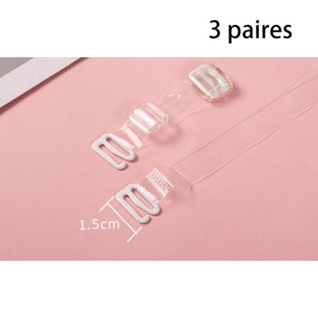 3 par (transparent 1,2 cm) Transparent usynlige BH-stropper Rep
