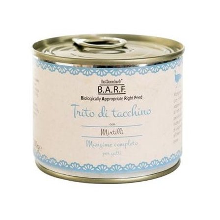 Barf Menu Completo Cibo Umido Trito Di Tacchino Per Gatti Lattina