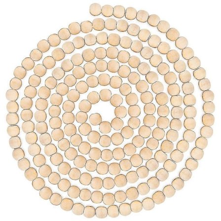 9 Fods Naturlig Træperle Juleguirlande Træ Juletræsguirlande Perfekt Til Rustik Naturlig Landlig Bondegårdsstil