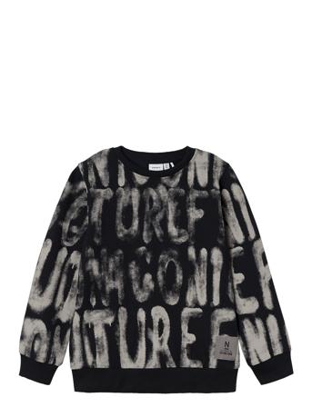 Nkmkujulle Ls Loose Sweat Unb Tops Sweat-shirts & Hoodies Sweat-shirts Black Name It