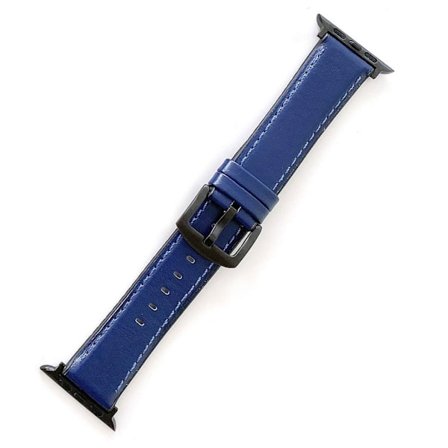 Apple Watch 42mm - 44mm silicone + leather watch strap - Blue