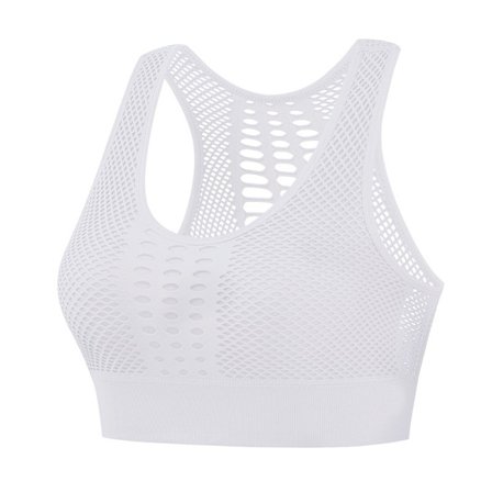 Mesh yttertøy plus size sports- og trenings-BH - Hvit