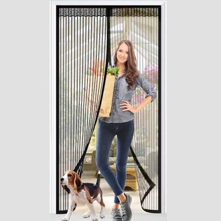 (80*210cm) Sort Magnetisk Dør Myggenet Automatisk Lukkende Gardindør Anti Insekt Flue Myg med Magneter Ingen Boring