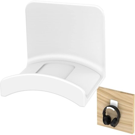 Hodetelefonholder - Sterk selvklebende hodetelefonkrok for gaminghodetelefoner og kontrollere opptil 1 kg, Hvit