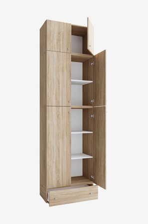 VCM - Vcm Kontorsskåp Lona Xxl gångjärnsdörrar - Med tillbehör & låda - Beige - Skåp - Från Homeroom