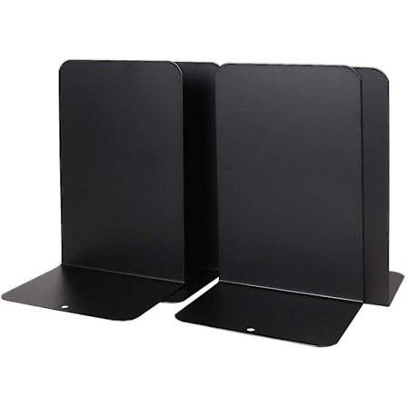 4 stk Klassiske Bokstøtter 20 cm Svarte Tung Metall