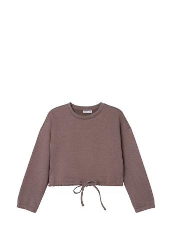 Nkframaja Ls Short Loose Swe Bru Tops Sweatshirts & Hoodies Sweatshirts Brown Name It