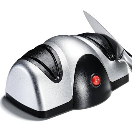 Elektrisk knivslip - 2-stegs knivslip med safirhjul - Reparera, återställ, polera blad, skärare - Svart