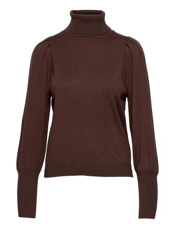 Srleana Roll Neck Knit Brown Soft Rebels