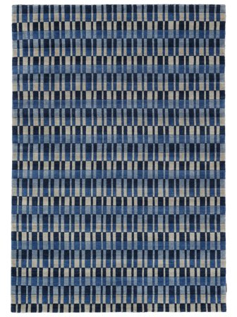 Tapis De Laine Denver Bleu Petit Oeko-Tex