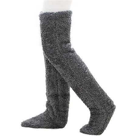 Teddy Legs Strømper, Hyggelige Strømper, Over Knee Høj Fuzzy Plys Tøffel Strømper, Varmt Over Knee Fodtøj, Fuzzy Ben, Lange Fuzzy Strømper