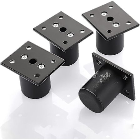 xjxj--4st Justerbare Møbelben Sengeben Hev Møbler Aluminiumlegering Ben For Sengebunn, skap, bord (svart, høyde 50mm)-hao
