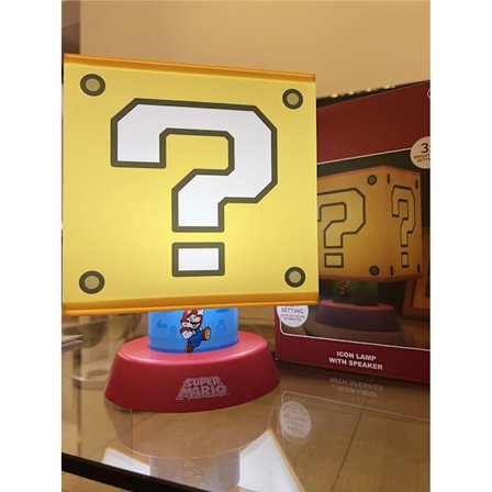 Super Mario Ikonlampe med 3 Lysstyrkeinnstillinger og Auto-Av, Nintendo Gaming Merchandise og Barneromsdekor