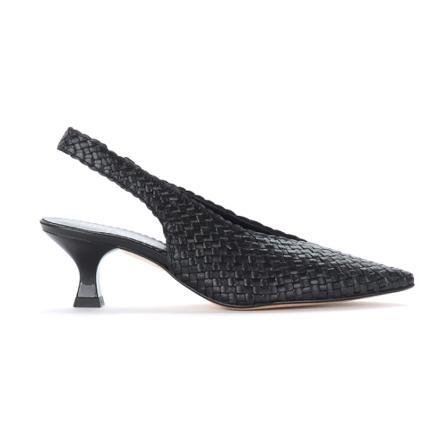 Pons Quintana, Carol Decollete in woven leather Czarny, Kobieta, Rozmiar: 41 EU