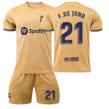 22 Barcelona tröja Bortamatch NO. 21 De Jong tröja
