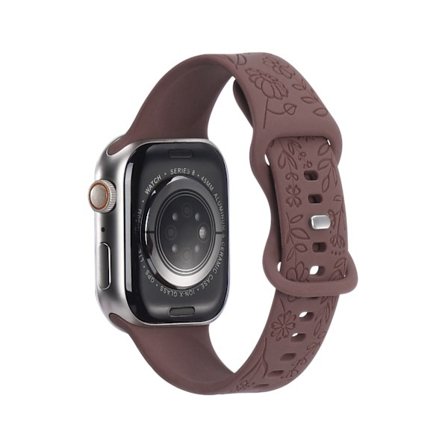 Passar iwatchS9 876SE Apple Watch armband präglad liten ros silikon