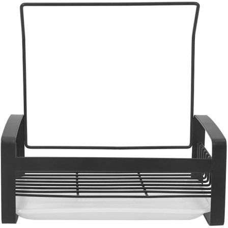 Rustfrit Svampestativ i Rustfrit Stål med Opvaskeklud Tørrestativ, Køkkenvask Organizer Svamp Børsteholder Bakke