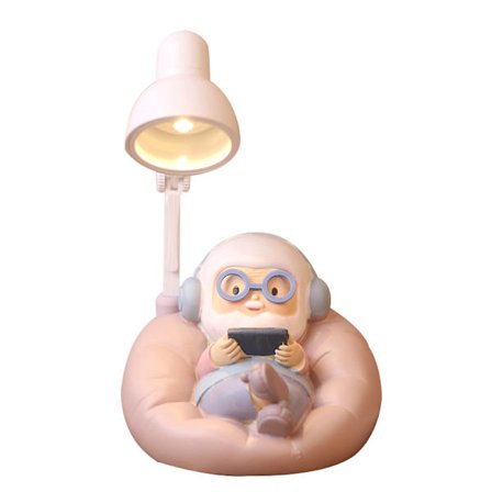 Kreativ lille lampe dekoration tegneserie par gammel mand gammel dame d