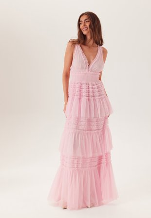 Bubbleroom Occasion - Frill Dotted Tulle Gown - 40