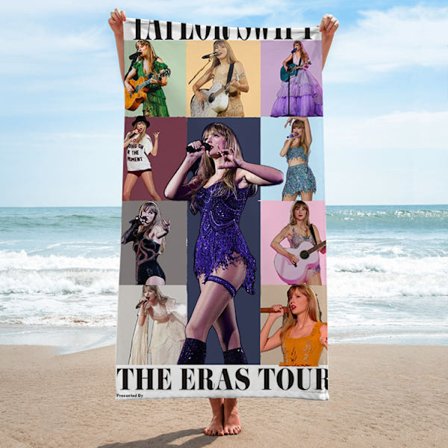 140x180cm Mikrofiber strandhåndkle kjendis omgivende rektangulært strandhåndkle Taylor Swift sanger badehåndkle håndkle