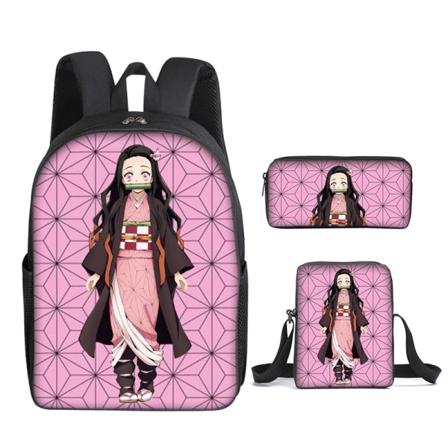 Demon Slayer Student Skole Taske Tre-delt 44*28*13cm