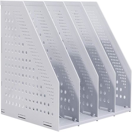 Foldbar Tidsskriftsholder Skrivebordsorganisator til Kontororganisation og Opbevaring med 4 Vertikale Rum