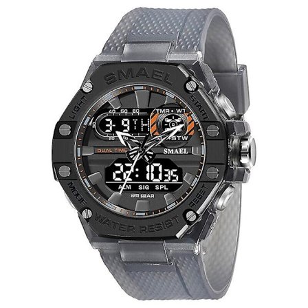 Smael Sport Watch For Man Dual Time Watch For Man Led Light Watch Alarm 8066 Mode Sportklockor Military S Shiock Armbandsur