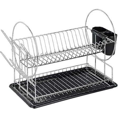 Duo Opvaskestativ, Forkromet Metal, 50x 36 X 24 Cm, Blank Sølv